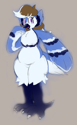 anthro belly big_breasts biped blue_body breasts featureless_breasts female female_anthro grey_background looking_at_viewer multicolored_body non-mammal_breasts nude nude_anthro nude_female pose simple_background slightly_chubby slightly_chubby_anthro slightly_chubby_female solo standing thick_thighs three-quarter_view white_body wide_hips notmrsatsuma celeste_(someguy7733) avian bird blue_jay corvid jay_(bird) new_world_jay oscine passerine colored_sketch digital_drawing_(artwork) digital_media_(artwork) full-length_portrait hi_res portrait sketch