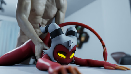 anal ass_up duo freckles furniture hands_on_back holding_partner human_penetrating male male/male male_on_human on_table penetration size_difference table strikefrommidnight icedev_(modeler) valorlynz_(modeler) hellaverse helluva_boss moxxie_(helluva_boss) demon human humanoid imp mammal 16:9 3d_(artwork) 4k absurd_res blender_(artwork) digital_media_(artwork) hi_res huge_filesize widescreen