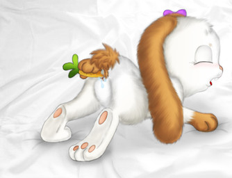 anatomically_inaccurate anatomically_inaccurate_pawpads bodily_fluids brown_body brown_fur carrot eyes_closed female feral food food_fetish food_play fur genital_fluids genitals improvised_sex_toy masturbation orgasm pawpads paws penetration plant solo vaginal vaginal_fluids vaginal_masturbation vaginal_penetration vegetable vulva white_body white_fur onstatobol jamster snuggelina domestic_rabbit hare lagomorph leporid lop_rabbit mammal oryctolagus rabbit