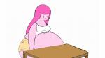 belly big_belly breasts candy cleavage clothed clothing dessert female food food_hair furniture hair navel overweight overweight_female overweight_humanoid partially_clothed pink_body pink_hair pink_skin pseudo_hair simple_background solo table white_background solitaryscribbles adventure_time cartoon_network princess_bubblegum candy_humanoid food_creature food_humanoid humanoid living_candy 16:9 animated short_playtime widescreen