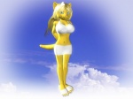 accessory anthro big_breasts blonde_hair bottomwear bow_(feature) bow_accessory bow_ribbon breasts clothed clothing female footwear fully_clothed hair hair_accessory hair_bow hair_ribbon looking_at_viewer ribbons sandals shoes skirt smile solo tail alonwoof angelina_onyx deity domestic_cat felid feline felis mammal 3d_(artwork) 4:3 digital_media_(artwork)