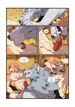 5_fingers abs animal_genitalia animal_penis anthro anthro_on_anthro balls becoming_erect black_nose blush border canine_genitalia canine_penis claws dialogue duo erection facial_scar fangs feet finger_claws fingers fur genitals grey_body grey_fur hindpaw humanoid_hands kissing knot knotted_penis lying male male/male muscular muscular_anthro muscular_male nipples nude nude_anthro nude_male on_back paws penis pink_nose scar sheath tail tan_body tan_fur teeth text tongue tongue_out white_body white_border white_fur patto mythology altair_(patto) luca_(patto) canid canine canis mammal mythological_canine mythological_creature werecanid werecanine werecreature werewolf wolf comic english_text hi_res