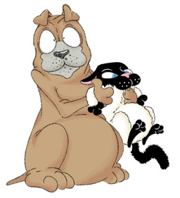 3_toes annoyed anthro biped black_body black_eyes black_fur black_nose blue_eyes brown_body brown_fur claws duo ears_back fangs feet finger_claws floppy_ears fur gloves_(marking) hug hugging_another leg_markings looking_at_viewer male markings multicolored_body multicolored_fur paws pink_inner_ear pink_nose pivoted_ears semi-anthro simple_background socks_(marking) standing teeth toes two_tone_body two_tone_fur whisker_spots white_background white_body white_fur wide_eyed theyoyododo get_fuzzy bucky_katt satchel_pooch canid canine canis domestic_cat domestic_dog felid feline felis mammal mixed_breed siamese 2025 colored digital_drawing_(artwork) digital_media_(artwork) hi_res shaded