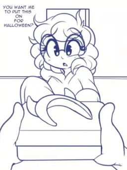 clothing costume female holidays male male/female screencap shy sweaterbrat halloween human humanoid mammal animated long_playtime webm