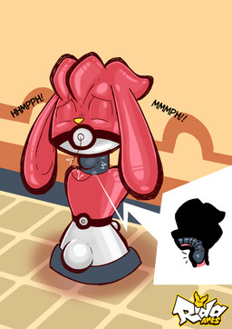 anthro anthro_penetrated bdsm bondage bound clothing cock_gag encasement fleshlight_gag forced forced_oral gag gag_mask glistening glistening_latex gloves handwear implied_permanent latex latex_clothing latex_gloves latex_handwear latex_skinsuit male object_in_mouth oral penetrable_sex_toy penetration public_use sex sex_toy skinsuit slave tight_clothing rida_arts nintendo pokemon starfoth_(character) generation_8_pokemon pokemon_(species) raboot absurd_res hi_res
