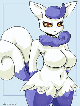 anthro anthrofied areola big_breasts blue_fur breasts cat feline fur gamefreak mammal meowstic nintendo pokémon pokémorph solo video_games white_fur
Rating: Questionable
Score: 2
User: Jontron
Date: April 06, 2014