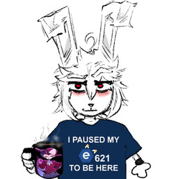albino ambiguous_gender anthro big_ears blush blush_lines clothing coffee_mug container cup eyebrow_through_hair eyebrows hair holding_container holding_cup holding_mug holding_object looking_at_viewer mug red_eyes simple_background solo translucent translucent_hair kokomutts e621 hellaverse helluva_boss meme_clothing stolas_(helluva_boss) wojak animal_humanoid avian humanoid lagomorph lagomorph_humanoid leporid_humanoid mammal mammal_humanoid rabbit_humanoid 2025 digital_drawing_(artwork) digital_media_(artwork) meme