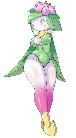 athletic athletic_female athletic_humanoid big_breasts blush breasts cleavage clothed clothing female female_humanoid flower flower_hair footwear glistening_thighs green_body green_hair hair leaf leaf_arms leaf_hair leotard looking_at_viewer mouthless multicolored_body not_furry pink_body pink_eyes plant plant_hair pseudo_clothing pseudo_hair small_waist solo white_body slurpswamp nintendo pokemon elemental_creature elemental_humanoid flora_fauna generation_8_pokemon hisuian_form hisuian_lilligant humanoid plant_humanoid pokemon_(species) regional_form_(pokemon) 2026 digital_drawing_(artwork) digital_media_(artwork) full-length_portrait hi_res portrait