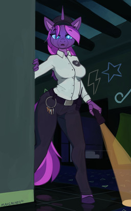 anthro female horn looking_at_viewer machine solo marsminer five_nights_at_freddy's hasbro my_little_pony mythology scottgames fan_character vanessa_(fnaf) animatronic equid equine mammal mythological_creature mythological_equine robot unicorn hi_res