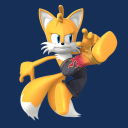2_tails 4_fingers anthro barefoot blue_eyes cheek_tuft clothed clothing confident facial_tuft featureless_feet feet fingers fur male male_anthro multi_tail multicolored_body multicolored_fur no_shoes pants_only plantigrade pose smile soles solo tail teeth topless tuft young young_anthro young_male nibroc-rock sega sonic_the_hedgehog_(series) miles_prower canid canine fox mammal 1:1 3d_(artwork) digital_media_(artwork)