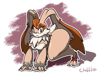 anthro big_breasts breast_squish breasts brown_eyes butt clothing fangs feet female footwear fur scut_tail shoes short_tail solo squish tail tan_body tan_fur teeth thick_thighs chabble sega sonic_the_hedgehog_(series) vanilla_the_rabbit lagomorph mammal werecreature werelagomorph wererabbit 2026 hi_res