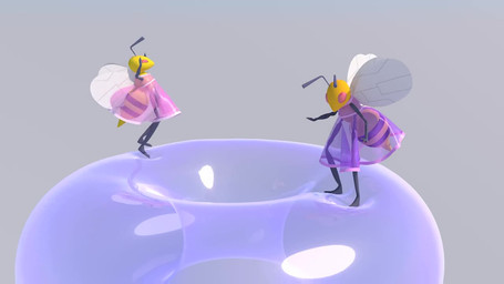 anthro bouncing bubble clothing dessert doughnut dress duo female food insect_wings pastry squish translucent translucent_clothing wings wobbling skeletorskeletonized c4d arthropod bee hymenopteran insect 16:9 3d_(artwork) 3d_animation animated cinema_4d_(artwork) digital_media_(artwork) no_sound short_playtime video widescreen