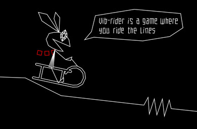 anthro black_background ears_up enjoying female gameplay_mechanics happy in_the_air looking_sideways open_mouth pivoted_ears rabbit_ears red_scarf scarf simple_background sitting_on_vehicle sled sledding smile solo speech_bubble stick_arms stick_calves stick_legs stick_limbs text thin_calves thin_legs thin_thighs unusual_eyes video_game_background video_game_reference white_line_art heisenfur line_rider vib-ribbon vibri lagomorph leporid mammal rabbit 2026 colored_line_art crossover digital_media_(artwork) english_text inkscape_(artwork)