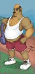 barazoku coach gym male muscular muscular_male pecs slightly_chubby solo timbertoothe-d extracurricular_activities coach_grifter harold_grifter bear mammal hi_res