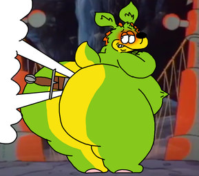 anthro butt fart gas gassy male melee_weapon nude obese overweight slightly_chubby solo sword sword_stuck treeatmos weapon brummington the_dreamstone rufus_(the_dreamstone) noop hi_res