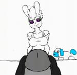 anthro black_sclera clothed clothing duo erection feet female female_focus first_person_view foot_fetish foot_focus foot_play footjob genitals hair humanoid_genitalia humanoid_penis looking_at_viewer male male/female male_pov penile penis plushie purple_eyes sex smile solo_focus two-footed_footjob christomwow christel_bunny lagomorph mammal 2d_animation animated frame_by_frame short_playtime