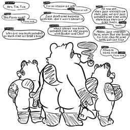 anthro big_butt butt chibi grope group identical_twins implied_prostitution male simple_background slightly_chubby tattoo text white_background young young_anthro grolarbearsins animal_crossing nintendo timmy_nook tom_nook_(animal_crossing) tommy_nook canid canine mammal raccoon_dog tanuki 1:1 2021 absurd_res english_text hi_res monochrome sketch brother_(lore) brothers_(lore) sibling_(lore) twins_(lore)