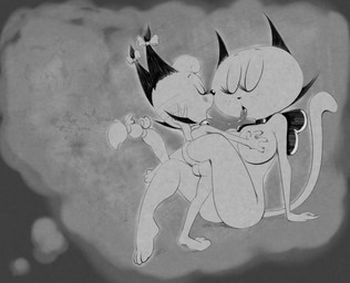 3_toes 4_fingers accessory adult_on_young after_kiss age_difference anthro anthro_on_anthro areola arm_support bell bell_collar bent_legs big_breasts big_ears big_eyes biped black_background blush blush_lines bodily_fluids bow_(feature) bow_only bow_ribbon breast_grab breast_squeeze breasts butt collar crossed_legs curved_eyebrows curvy_figure duo erect_nipples extended_arm eyebrows eyelashes eyes_closed feet female female/female fingers freckled_face freckles fur fur_tuft furgonomics glistening glistening_nose glistening_tongue hand_on_another's_breast hand_on_another's_head hand_on_breast hand_on_head head_tuft humanoid_hands intraspecies larger_female leg_wrap loli long_eyelashes long_whiskers looking_pleasured mature_anthro mature_female neck_bow neck_bow_only nipples nude nude_anthro nude_female older_female older_on_young open_mouth plantigrade pointy_ears prick_ears pseudo_hair raised_heel ribbons saliva saliva_string simple_background sitting size_difference smaller_female snout squeezing standing tail tail_accessory tail_around_leg tail_bow tail_coil tail_ribbon thick_thighs thin_eyebrows thought_bubble three-quarter_view toes tongue tongue_out tuft whiskers young young_anthro young_female younger_female grose the_complex_adventures_of_eddie_puss mother_puss nymphie_(tcaoep) domestic_cat felid feline felis mammal 2025 digital_drawing_(artwork) digital_media_(artwork) greyscale hi_res monochrome