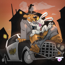 anthro bodily_fluids breed cum cum_in_ass cum_inside cumshot duo ejaculation erection genital_fluids male male/male penetration kitiroshi sam_and_max max_(sam_and_max) samuel_dog 1:1 hi_res