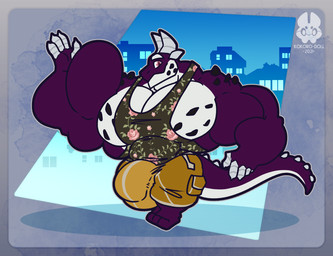 3_toes 4_fingers anthro balls_outline barefoot big_bulge big_muscles big_pecs bottomwear building bulge clothing countershading detailed_bulge feet fingers genital_outline gesture horn huge_bulge huge_muscles huge_pecs hyper hyper_bulge hyper_muscles hyper_pecs looking_at_viewer male muscular pants pecs penis_outline shirt sleeveless_shirt smile solo tail toes topwear walking waving white_body white_countershading kokoro-doll european_mythology mythology brock_(goodmoon) dragon mythological_creature mythological_scalie scalie western_dragon 2021