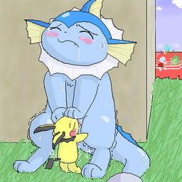 ambiguous_gender ball bodily_fluids cloud cunnilingus drooling duo_focus enhibitionism eyes_closed female female/ambiguous feral fin fur genital_fluids grass group hiding oral outside plant saliva sex shaking shell sky sweat tail trembling vaginal vaginal_fluids yellow_body yellow_fur unknown_artist nintendo pokemon bulbasaur eeveelution generation_1_pokemon generation_2_pokemon pichu pikachu pokemon_(species) squirtle vaporeon 1:1 aliasing digital_media_(artwork) low_res microsoft_paint_(artwork)