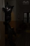 2:3 3d_(artwork) anthro big_breasts black_body black_fur black_hair bone breasts canid detailed_background digital_media_(artwork) female fur glowing glowing_eyes hair hi_res looking_at_viewer malo mammal monster nipples scp-1471 scp-1471-a scp_foundation skull skull_head solo squeakerbat tongue tongue_out undead
