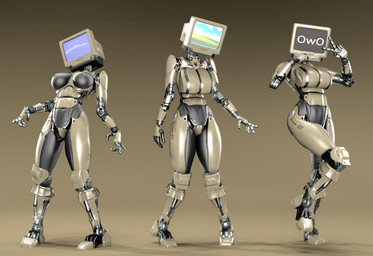 big_breasts black_breasts blue_screen_of_death breasts cathode_ray_tube electronics female gesture glistening glistening_body group hand_gesture looking_at_viewer machine monitor not_furry on_one_leg owo screen screen_face simple_background smile smiling_at_viewer square_crossover standing teal_background teal_body trio v_sign wide_hips extroke plumpkinstem_(modeler) bliss_(image) microsoft microsoft_windows windows_xp megahardx23 humanoid monitor_head robot robot_humanoid 3d_(artwork) digital_media_(artwork) full-length_portrait portrait source_filmmaker_(artwork)