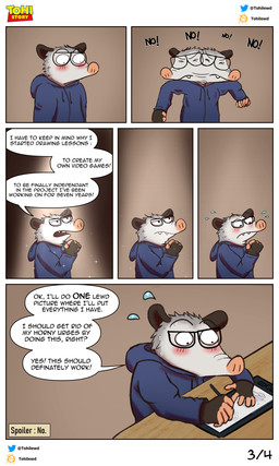 anthro asking asking_self dialogue male question solo speech_bubble tag_question talking_to_self text yes-no_question tohilewd tohilewd_(character) american_opossum mammal marsupial 3:5 absurd_res comic english_text hi_res