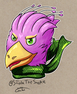 anthro avian_feet beak biped blue_body clothed clothing feathered_crest feathers femboy green_eyes head_crest male pink_body gyrotech snydathesnake gyro_feather avian bird galliform peafowl phasianid hi_res