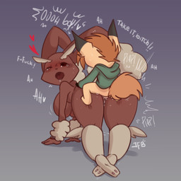 anthro anthro_on_anthro anthro_penetrated anthro_penetrating anthro_penetrating_anthro big_breasts black_nose black_sclera blush bodily_fluids breasts brown_body butt clothing crying cum cum_in_vagina cum_inside duo erection female female_penetrated from_behind_position genital_fluids genitals heart_symbol larger_female larger_sub male male/female male_penetrating male_penetrating_female panties penetration perching_position pose pubes red_eyes sex size_difference smaller_male submissive tears underwear vaginal vaginal_penetration vulva j.fbelen nintendo pokemon daniel_(j.fbelen) canid canine fox generation_4_pokemon lagomorph lopunny mammal pokemon_(species) 1:1 hi_res