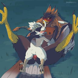 age_difference anthro anthro_on_anthro anthro_penetrated anthro_penetrating anthro_penetrating_anthro blush bodily_fluids braided_hair breasts brown_body cum cum_in_vagina cum_inside duo eyes_closed female female_penetrated genital_fluids genitals hair hand_on_partner hug larger_anthro larger_female larger_penetrated legs_up looking_at_another looking_pleasured lying male male/female male_penetrating male_penetrating_female motion_lines nipples non-mammal_breasts non-mammal_nipples older_penetrated on_back penetration penis sex size_difference smaller_anthro smaller_male spread_legs spreading vaginal vaginal_penetration vulva white_body yellow_legs young younger_male b00b00keys nintendo the_legend_of_zelda meida tulin_(tloz) avian rito 1:1 hi_res