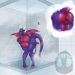 1:1 2023 activision anthro anthrofied breast_squish breasts butt butt_focus comic cynder digital_media_(artwork) dragon expansion female genitals hose_inflation inflation inflation_fetish liquid_inflation masturbation mythological_creature mythological_scalie mythology nipples purple_body pussy sam2up scalie sequence shower soap solo spyro_the_dragon squish tail tongue tongue_out water water_inflation watermark