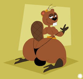 anthro backsack balls bedroom_eyes belt big_butt boots brown_body brown_fur bubble_butt buckteeth bulge butt clothing curvy_figure eyelashes femboy flat_tail footwear freckled_butt freckled_face freckles fur genitals geometric_background gloves handwear high_heeled_boots high_heels knee_boots knee_highs kneeling legwear logo looking_at_viewer looking_back looking_back_at_viewer male narrowed_eyes rear_view seductive shoes simple_background small_waist solo teeth text thick_thighs thong underwear wasp_waist wide_hips thatdawgmurray disney shorty_mcshorts'_shorts hunky-d_(shorty_mcshorts'_shorts) beaver mammal rodent aliasing artist_logo artist_name digital_media_(artwork) hi_res lineless signature