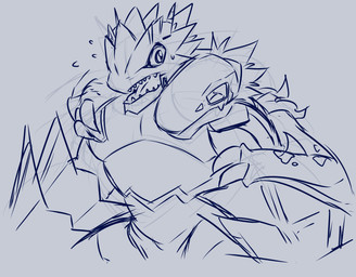 anthro armor duo embarrassed headgear helmet hug hugging_another hugging_from_behind male male/male mask sharp_teeth sketchy smile surprised teeth wings bandai_namco digimon digimon_beatbreak armalizamon digimon_(species) rhamphomon scalie absurd_res hi_res