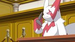 anthro male solo matchstick_39 ace_attorney capcom nintendo pokemon generation_3_pokemon pokemon_(species) zangoose 16:9 hi_res widescreen