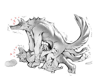 all_fours ambiguous_penetration anthro anthro_on_anthro anthro_penetrated anthro_penetrating arm_support arm_wrapping arm_wraps blush bodily_fluids claws clothed clothing cowgirl_position duo eyes_closed facial_markings fluffy fluffy_tail from_front_position fur fuzzy grin hand_on_leg hand_on_thigh hat head_back head_markings headgear headwear heart_symbol intraspecies larger_on_top larger_penetrated leg_wraps light looking_pleasured lying male male/male male_anthro markings mask_(marking) nightgown nude nude_anthro nude_male obscured_penetration on_back on_bottom on_top partially_clothed pawpads penetration pointy_ears prick_ears raised_tail sex shaking side_view simple_background size_difference smaller_on_bottom smile sweat sweatdrop tail teeth tremble_spikes trembling white_background wrapped_arms wrapped_legs wraps scribbleshanks dreamworks puss_in_boots_(franchise) shrek_(series) big_bad_wolf_(shrek) death_(puss_in_boots) canid canine canis mammal wolf lighting monochrome shaded trans_(lore) trans_man_(lore)