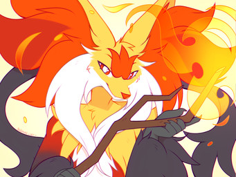 5_fingers ambiguous_gender anthro biped claws finger_claws fingers front_view fur grey_body grey_fur inner_ear_fluff looking_at_viewer nude nude_ambiguous nude_anthro red_body red_eyes red_fur simple_background smile solo tuft yellow_body yellow_fur bloominglynx nintendo pokemon pokemon_legends_z-a generation_9_pokemon mega_delphox mega_evolution pokemon_(species) 2025 absurd_res digital_drawing_(artwork) digital_media_(artwork) hi_res
