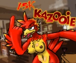 alcohol angry anthro anthrofied bar beak beverage breasts female food green_eyes nipples non-mammal_breasts non-mammal_nipples nude solo raptorkou banjo-kazooie rareware kazooie avian bird breegull