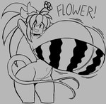 big_breasts bottomless bra bra_only breasts clothed clothing female flower for_a_head huge_breasts hyper hyper_breasts motion_lines navel not_furry plant plant_pot solo tail text underwear underwear_only watermelon_bra angstrom blaster_master kanna_(blaster_master) elemental_creature elemental_humanoid flora_fauna humanoid object_head plant_humanoid 2024 digital_media_(artwork) english_text greyscale monochrome sketch