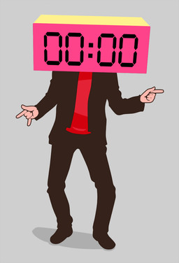 5_fingers clock clothed clothed_male clothing digital_clock electronics fingers for_a_head fully_clothed fully_clothed_male grey_background male not_furry shadow simple_background solo what amad_no_moto animate_inanimate humanoid object_head digital_media_(artwork) full-length_portrait portrait unavailable_at_source