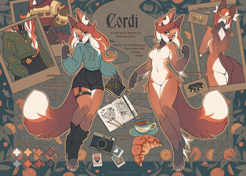 4_toes 5_fingers anthro biped blue_eyes bottomwear breasts brown_body brown_fur brown_hair brown_tail butt claws clothed clothed_anthro clothed_female clothing countershade_torso countershading featureless_breasts feet female finger_claws fingers front_view fully_clothed fully_clothed_anthro fully_clothed_female fur hair holding_object navel nude nude_anthro nude_female rear_view solo tail toe_claws toes topwear cordi cordi_(cordi) canid canine fox mammal 2025 digital_drawing_(artwork) digital_media_(artwork) hi_res model_sheet