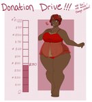 anthro bear bra breasts clothed clothing digital_media_(artwork) female fur hair hi_res looking_at_viewer mammal nude open_mouth overweight overweight_anthro overweight_female panties red_(redpixie) red_hair redpixie simple_background smile solo text thick_thighs underwear wide_hips