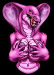 anthro areola big_breasts breasts erect_nipples female looking_at_viewer nipples non-mammal_breasts non-mammal_nipples smile solo happyanthro reptile scalie snake absurd_res alpha_channel hi_res