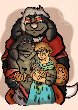 anthro black_body black_fur blue_eyes brown_hair family female fur great-grandfather grey_hair group hair male neonate tribal yellow_eyes young garrus368 arboj_(garrus368) luccia_(garrus368) nesthus_(garrus368) canid human mammal wiffen_(specie) absurd_res hi_res daughter_(lore) father_(lore) grandchild_(lore) grandfather_(lore) grandparent_(lore) grandson_(lore) mother_(lore) parent_(lore)