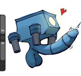 balls big_penis blue_body critter erection genitals glowing machine male penis solo thorius boom_beach supercell_(company) robot digital_media_(artwork) hi_res procreate_(artwork)