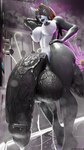 anthro areola balls breasts genitals glans glistening glistening_areola glistening_arms glistening_balls glistening_body glistening_breasts glistening_genitalia glistening_glans glistening_hair glistening_legs glistening_nipples glistening_penis glistening_thighs gynomorph hair hyper intersex nipples penis solo jinsang_(artist) elise_(omniman907) canid canine canis mammal wolf 4k 9:16 absurd_res hi_res tagme