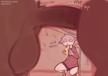 ambiguous_gender ambiguous_penetrated anthro anthro_on_anthro anthro_penetrated anthro_penetrating anthro_penetrating_anthro balls bodily_fluids clothed clothed_anthro clothed_male clothing cuck_chair cuckold cum cum_pizza food genital_fluids genitals group infidelity male male/ambiguous male_anthro male_penetrating male_penetrating_ambiguous penetration penis pizza pizza_slice sex trio nepentz domestic_cat felid feline felis mammal absurd_res hi_res