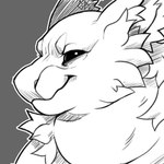 black_eyes feral fluffy fur male obese overweight team_stardust greaserdemon artfight2024 mythology dragon furred_dragon furred_scalie mythological_creature mythological_scalie scalie 1:1 headshot_portrait hi_res monochrome portrait sketch