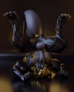 anthro athletic autofellatio balls black_body blindfold digitigrade erection front_view genitals male masturbation oral oral_masturbation penile penile_masturbation solo tail upside_down arzolath_(artist) mythology dragon mythological_creature mythological_scalie scalie 3d_(artwork) animated digital_media_(artwork) sound webm