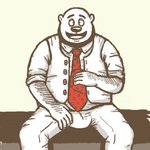 1:1 2009 anthro archived_source bear beard clothing facial_hair humanoid_hands male mammal mustard_(artist) necktie overweight overweight_anthro overweight_male shirt sitting solo topwear